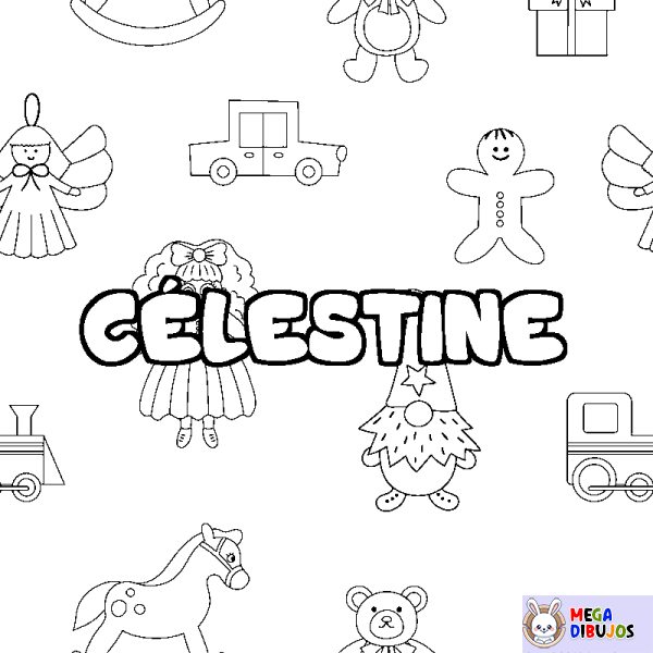 Coloración del nombre C&Eacute;LESTINE - decorado juguetes