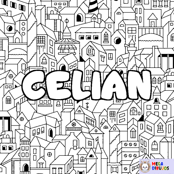 Coloración del nombre CELIAN - decorado ciudad