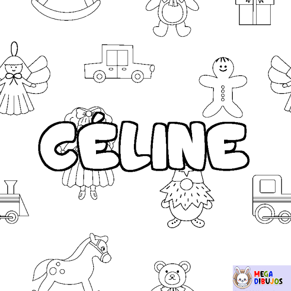 Coloración del nombre C&Eacute;LINE - decorado juguetes