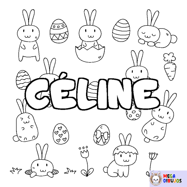 Coloración del nombre C&Eacute;LINE - decorado Pascua