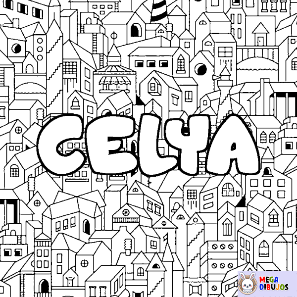 Coloración del nombre CELYA - decorado ciudad