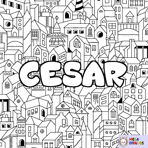 Coloración del nombre CESAR - decorado ciudad