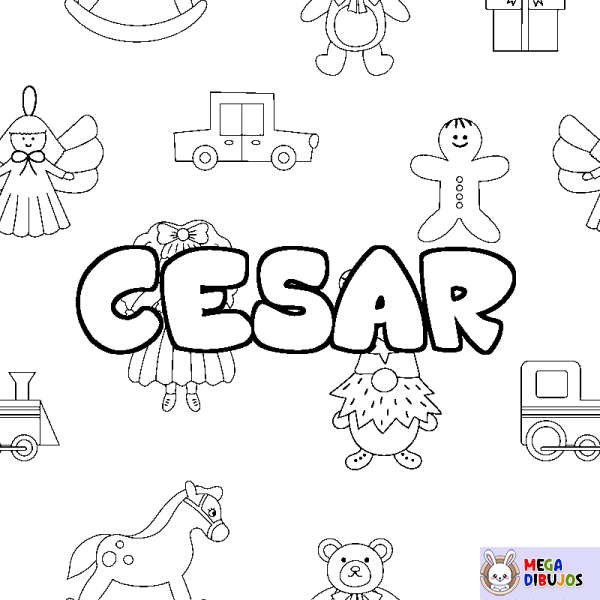 Coloración del nombre CESAR - decorado juguetes