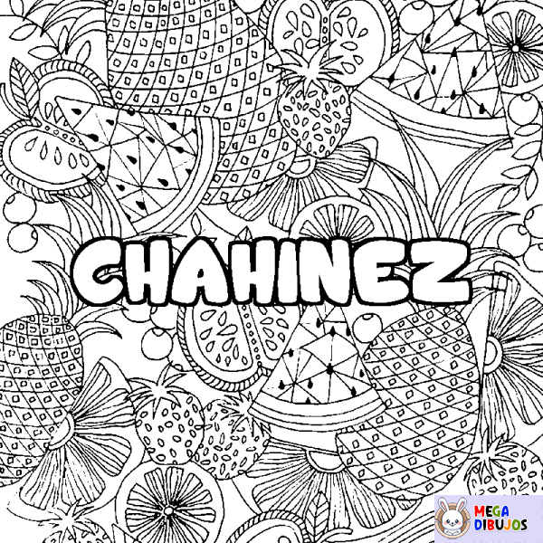 Coloración del nombre CHAHINEZ - decorado mandala de frutas