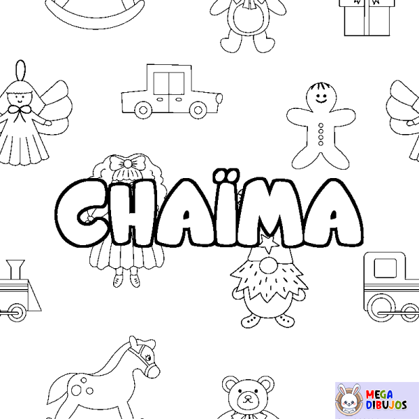 Coloración del nombre CHA&Iuml;MA - decorado juguetes