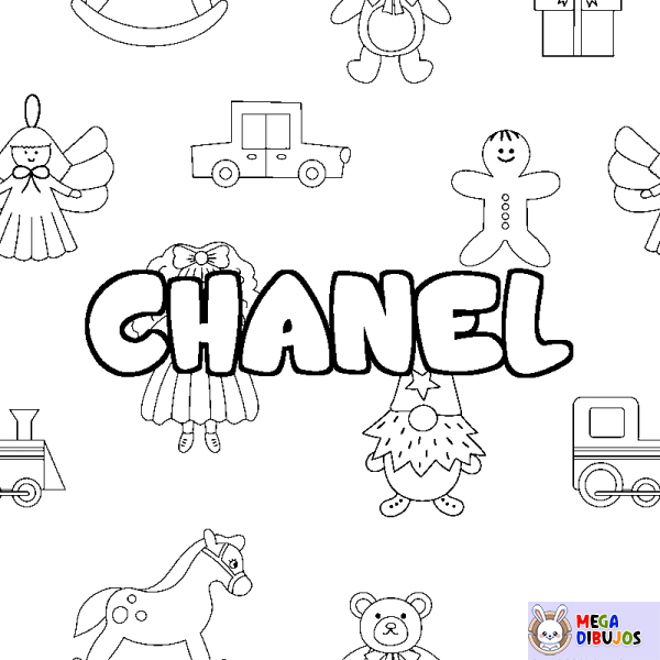 Coloración del nombre CHANEL - decorado juguetes