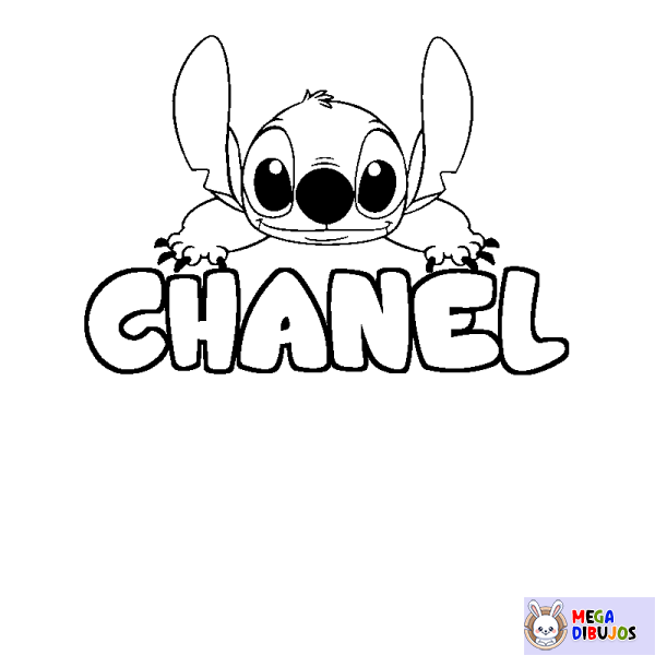 Coloración del nombre CHANEL - decorado Stitch