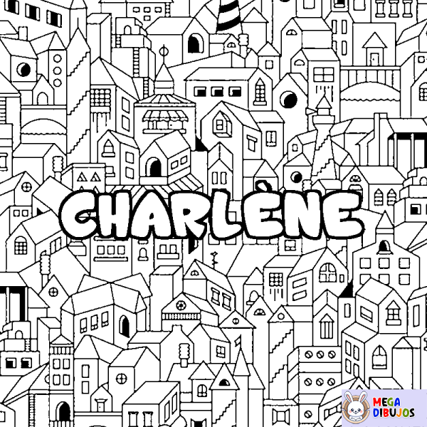 Coloración del nombre CHARL&Egrave;NE - decorado ciudad