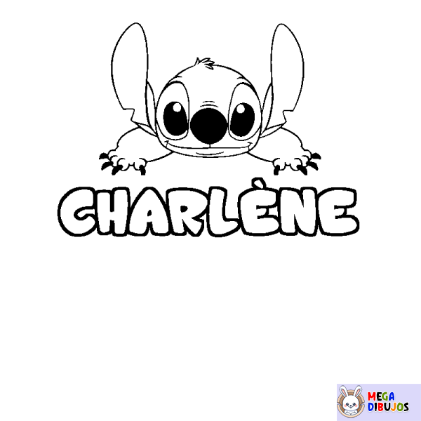 Coloración del nombre CHARL&Egrave;NE - decorado Stitch