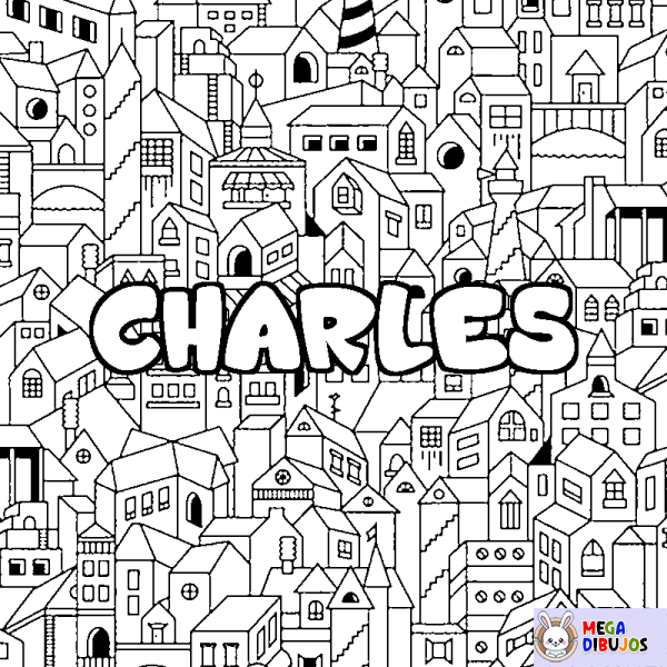 Coloración del nombre CHARLES - decorado ciudad