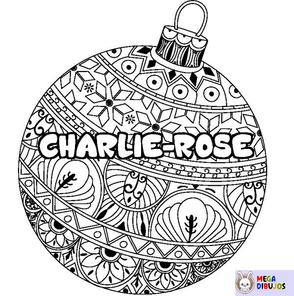 Coloración del nombre CHARLIE-ROSE - decorado bola de Navidad