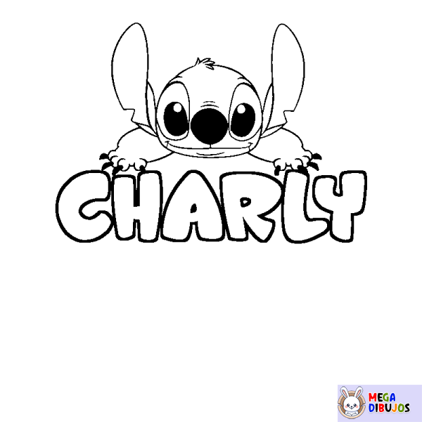 Coloración del nombre CHARLY - decorado Stitch