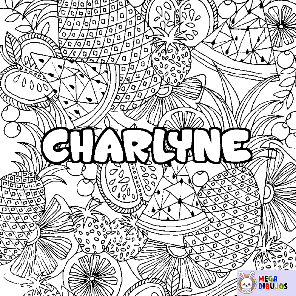 Coloración del nombre CHARLYNE - decorado mandala de frutas