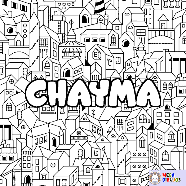 Coloración del nombre CHAYMA - decorado ciudad