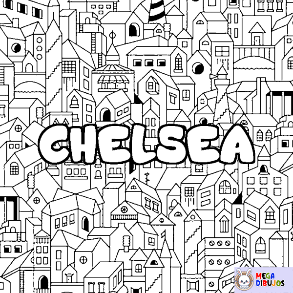 Coloración del nombre CHELSEA - decorado ciudad