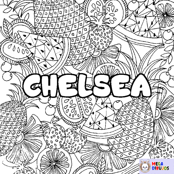 Coloración del nombre CHELSEA - decorado mandala de frutas