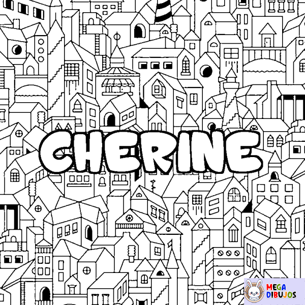 Coloración del nombre CHERINE - decorado ciudad