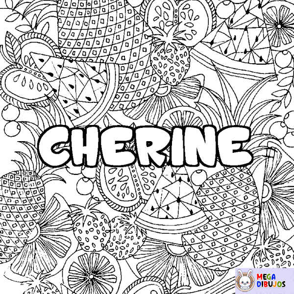 Coloración del nombre CHERINE - decorado mandala de frutas