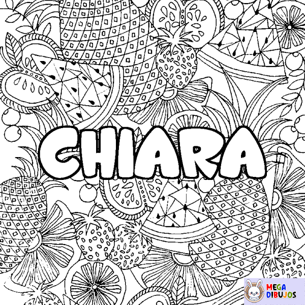 Coloración del nombre CHIARA - decorado mandala de frutas