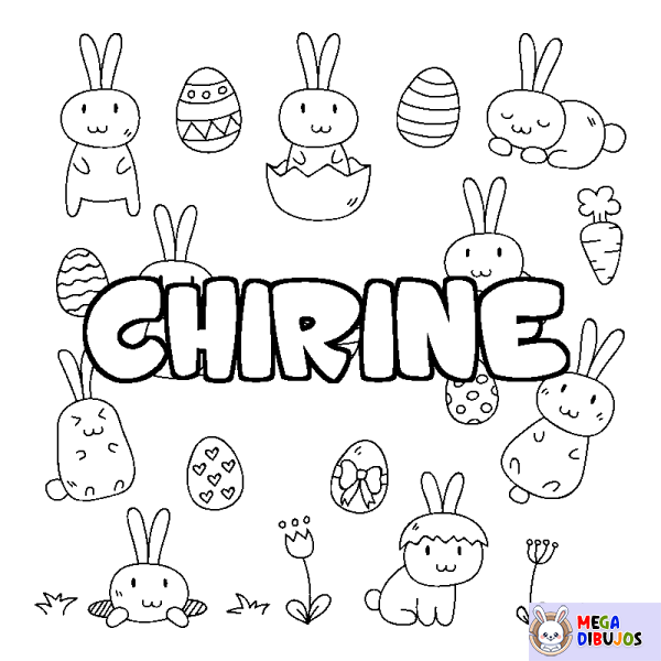 Coloración del nombre CHIRINE - decorado Pascua