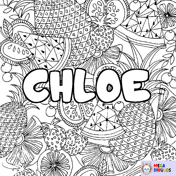 Coloración del nombre CHLOE - decorado mandala de frutas