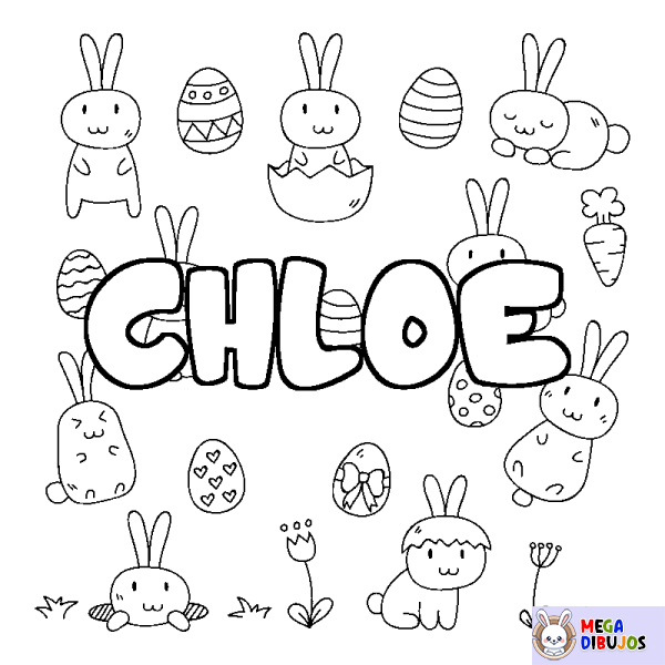 Coloración del nombre CHLOE - decorado Pascua