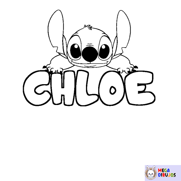 Coloración del nombre CHLOE - decorado Stitch