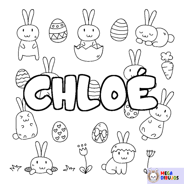 Coloración del nombre CHLO&Eacute; - decorado Pascua