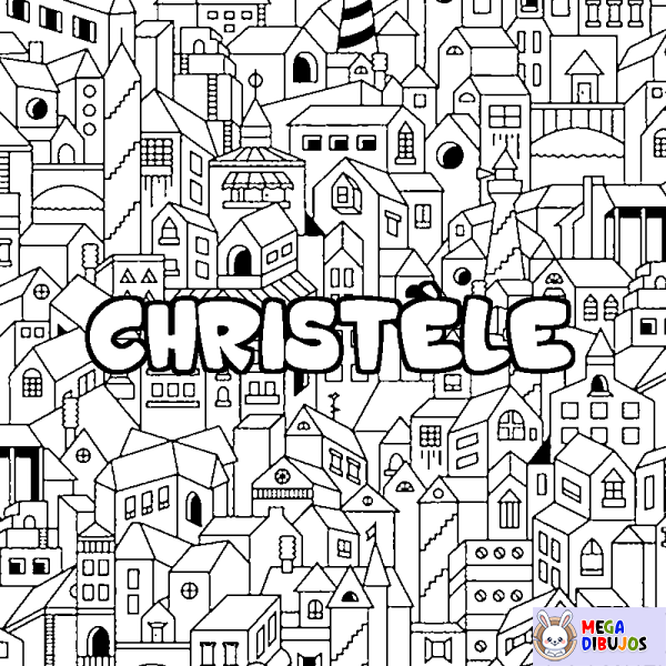 Coloración del nombre CHRIST&Egrave;LE - decorado ciudad