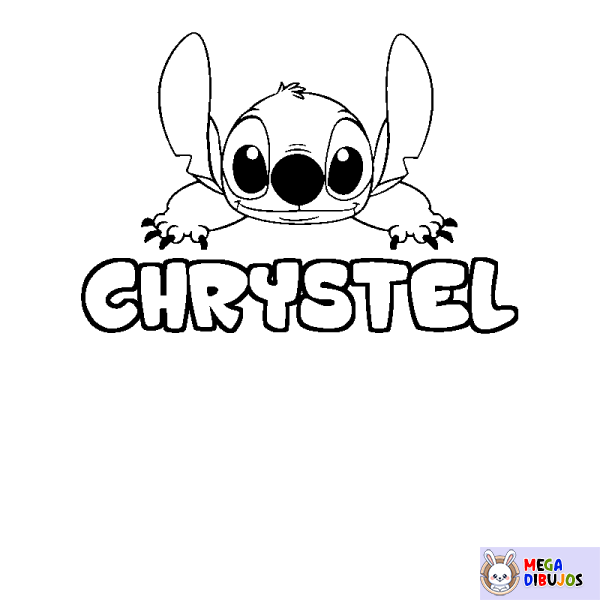 Coloración del nombre CHRYSTEL - decorado Stitch