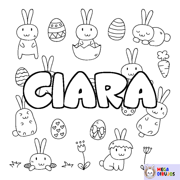 Coloración del nombre CIARA - decorado Pascua