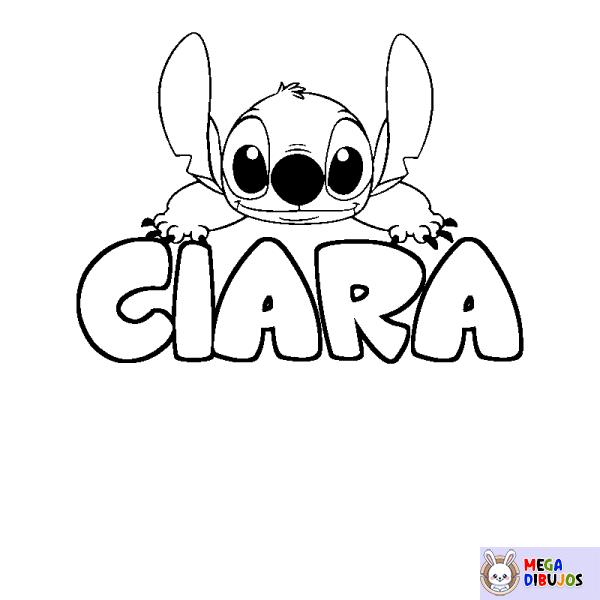 Coloración del nombre CIARA - decorado Stitch