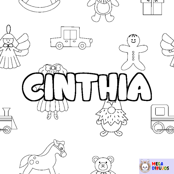 Coloración del nombre CINTHIA - decorado juguetes