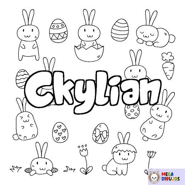 Coloración del nombre Ckylian - decorado Pascua