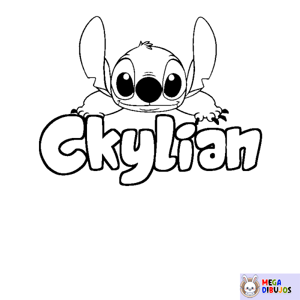 Coloración del nombre Ckylian - decorado Stitch