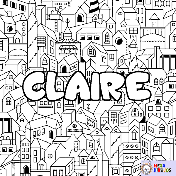 Coloración del nombre CLAIRE - decorado ciudad