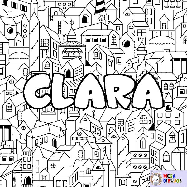 Coloración del nombre CLARA - decorado ciudad