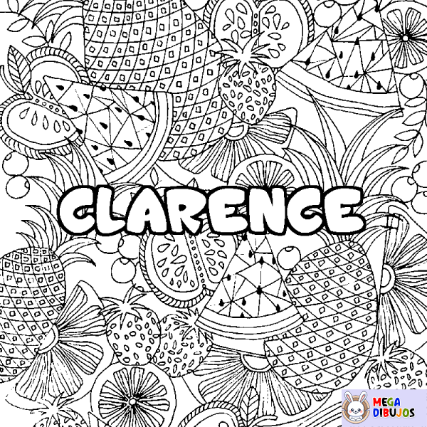 Coloración del nombre CLARENCE - decorado mandala de frutas