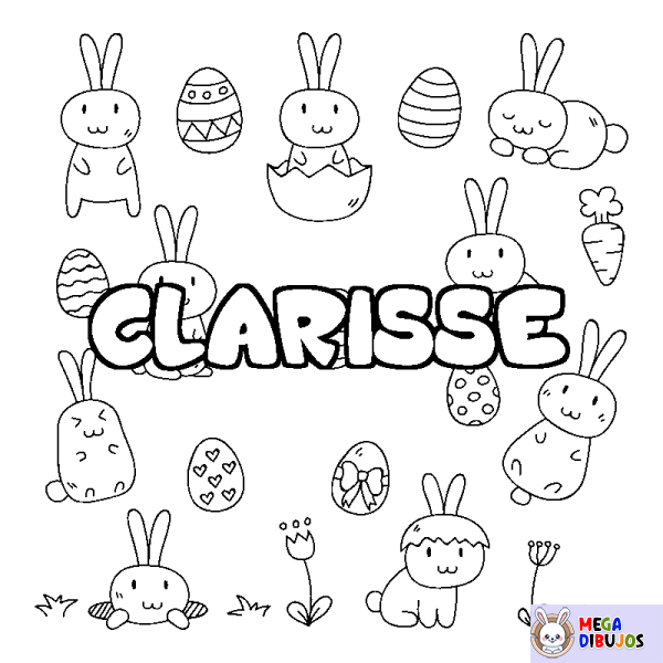 Coloración del nombre CLARISSE - decorado Pascua