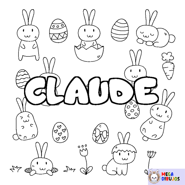 Coloración del nombre CLAUDE - decorado Pascua