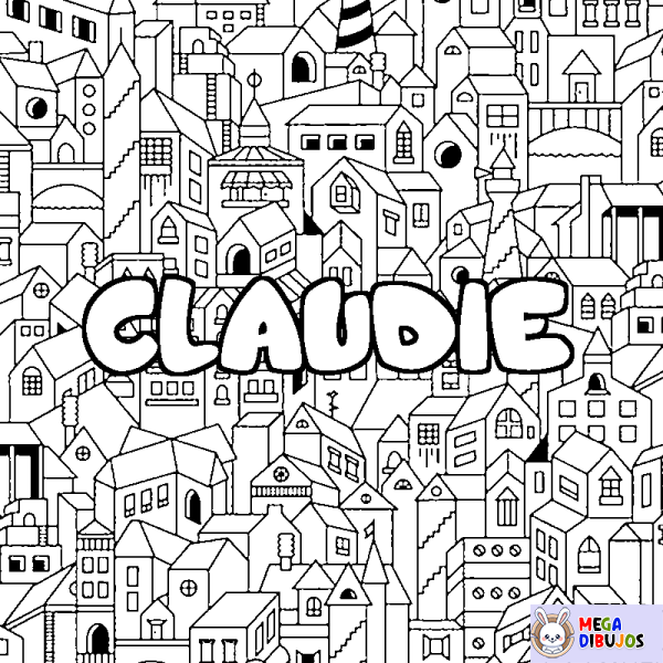 Coloración del nombre CLAUDIE - decorado ciudad