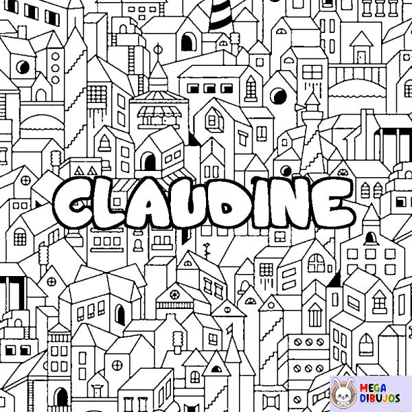 Coloración del nombre CLAUDINE - decorado ciudad