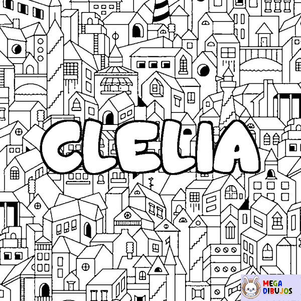 Coloración del nombre CLELIA - decorado ciudad