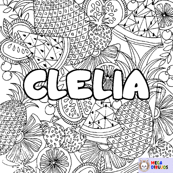 Coloración del nombre CLELIA - decorado mandala de frutas