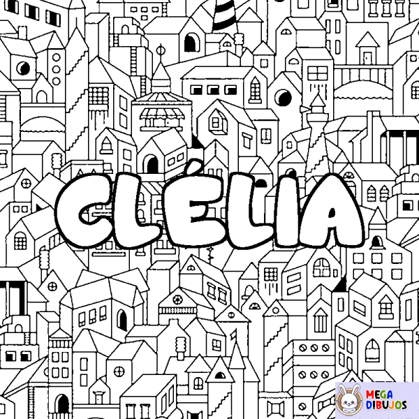 Coloración del nombre CL&Eacute;LIA - decorado ciudad