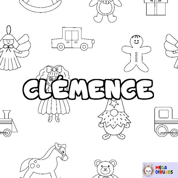 Coloración del nombre CL&Eacute;MENCE - decorado juguetes