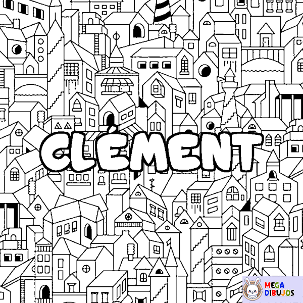 Coloración del nombre CL&Eacute;MENT - decorado ciudad