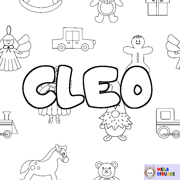 Coloración del nombre CLEO - decorado juguetes