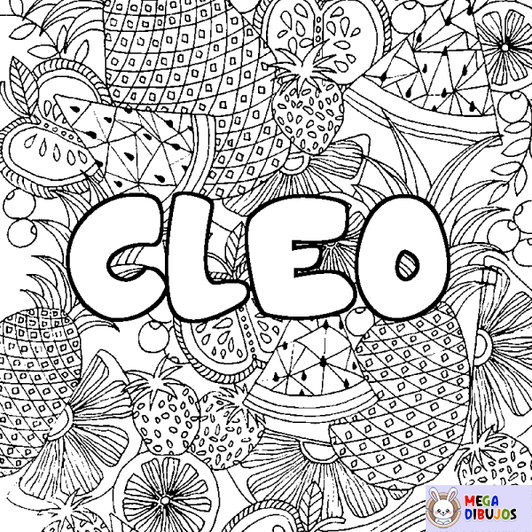 Coloración del nombre CLEO - decorado mandala de frutas