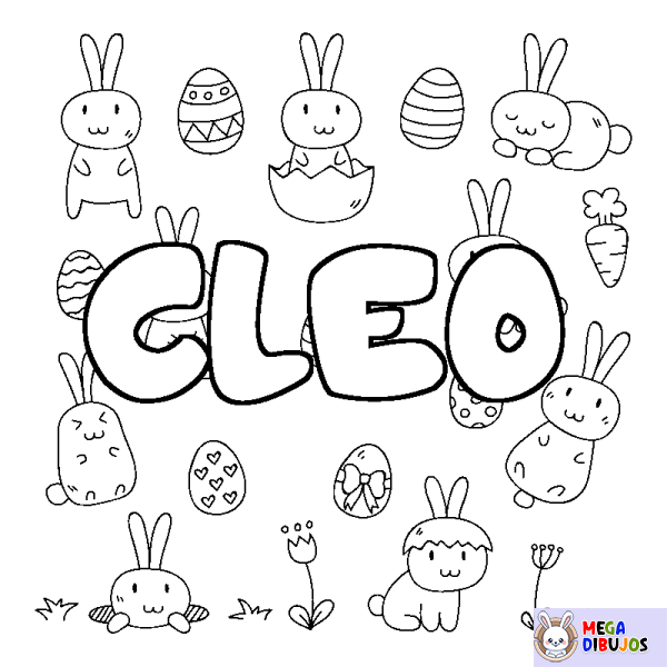 Coloración del nombre CLEO - decorado Pascua